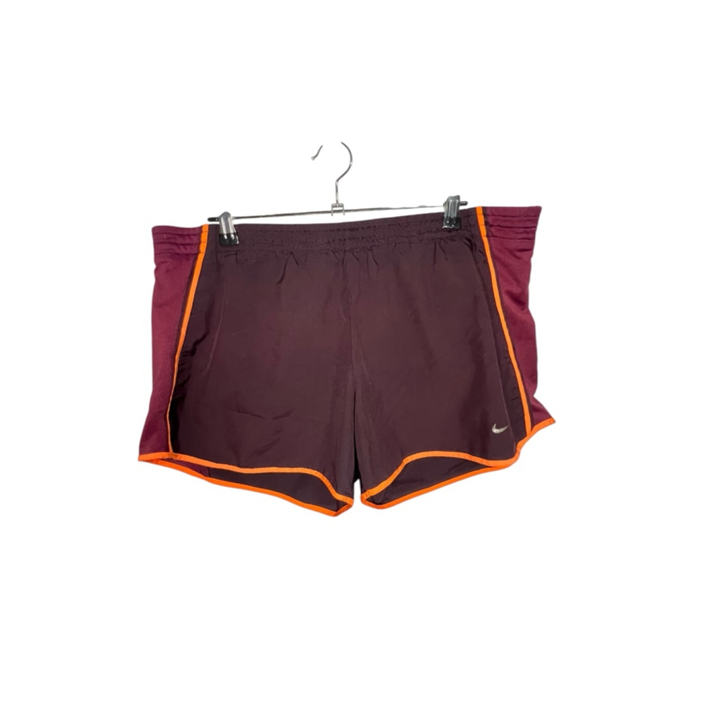 Nike Maroon And Orange Tie String Lightweight Athletic Running Shorts